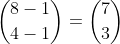 \binom{8-1}{4-1} = \binom{7}{3}
